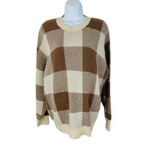 Z Supply Women's Size M Check You Later Plaid Oversized Campfire Sweater NEW